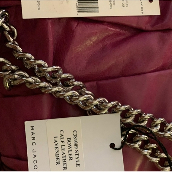 Nwt MARC JACOBS $1295 soft calf leather rich mauve chain shoulder bag - Picture 2 of 8